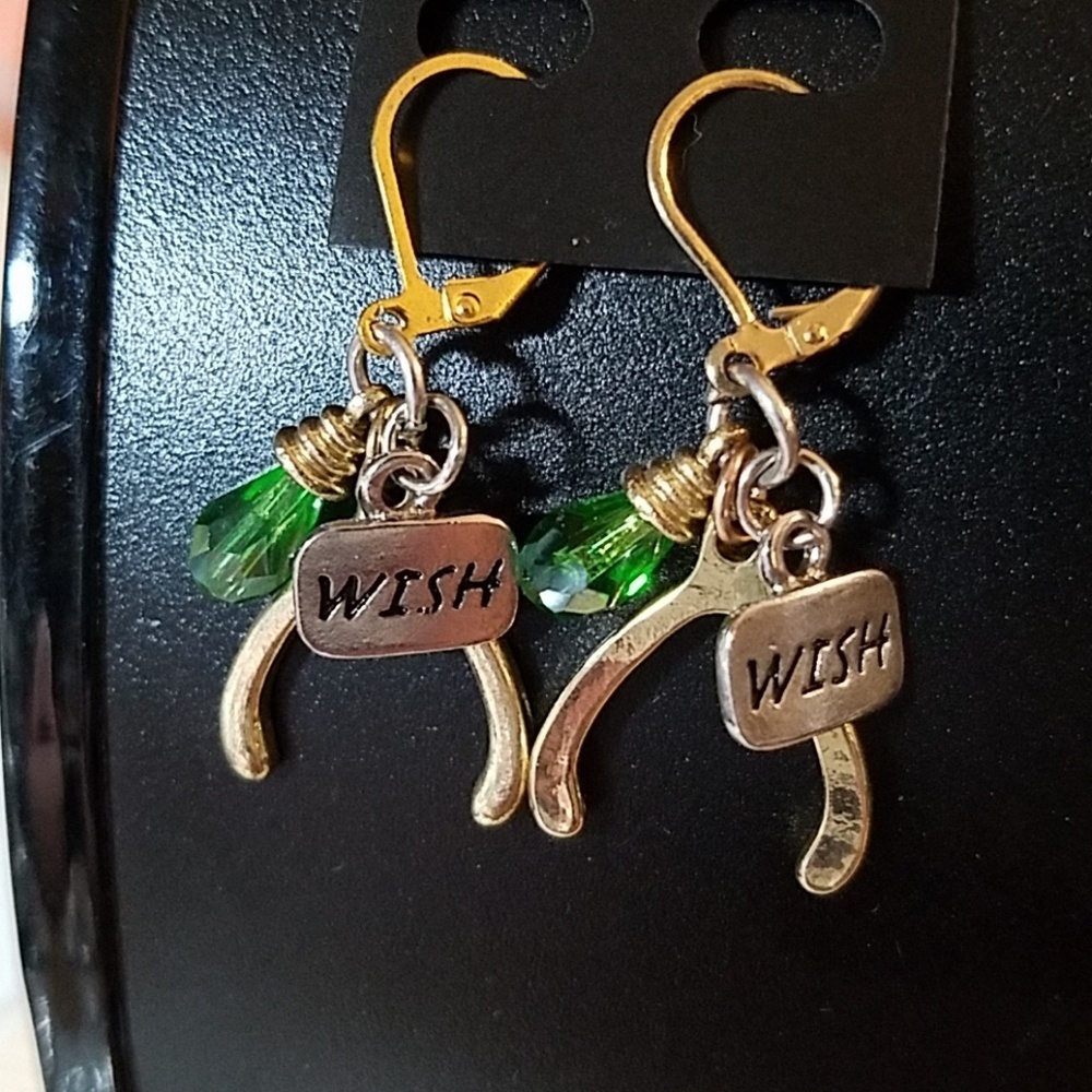 Gold Faux Chicken Wishbone Earrings